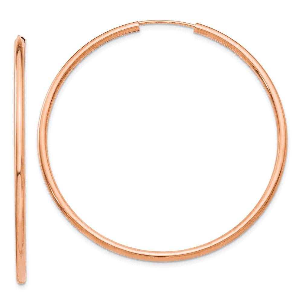 14k Rose Gold 50 mm Hoop Earrings (2.7 grams)