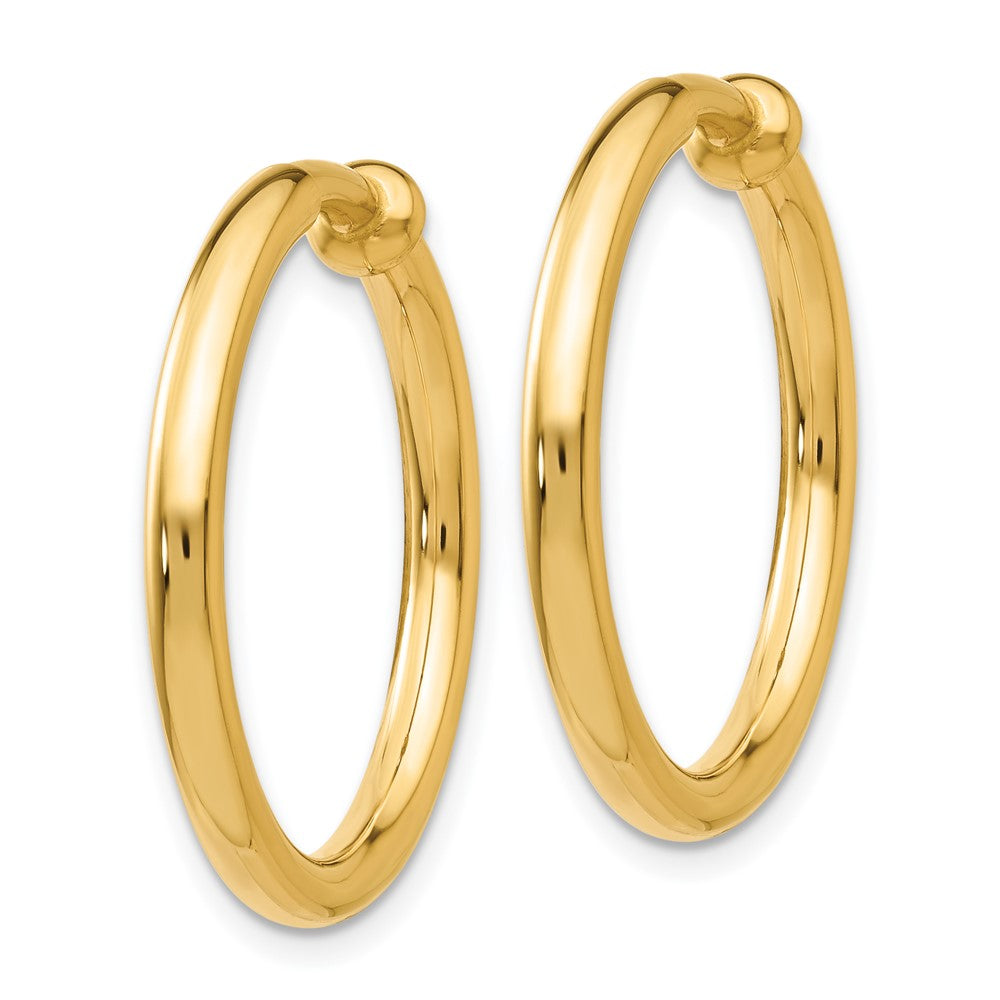14k Yellow Gold 2.5 mm Non-Pierced Hoops Earrings (2.75 grams)