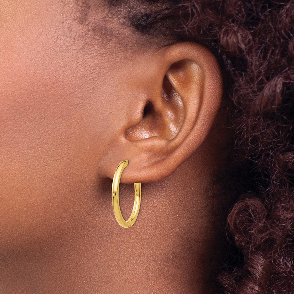 14k Yellow Gold 2.5 mm Non-Pierced Hoops Earrings (2.75 grams)