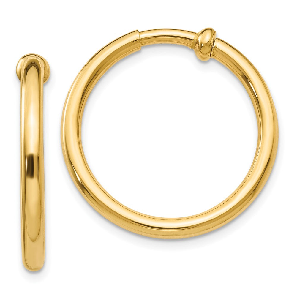 14k Yellow Gold 2.5 mm Non-Pierced Hoops Earrings (2.75 grams)