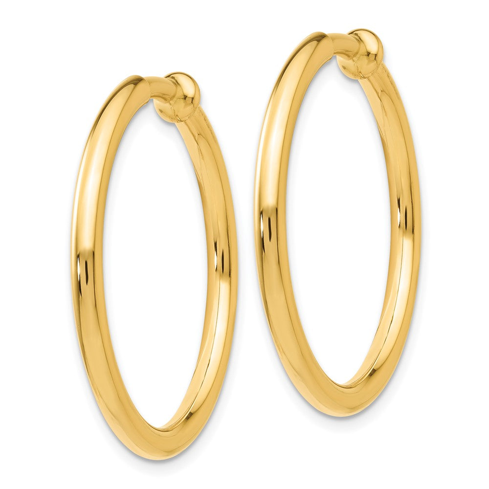 14k Yellow Gold 2.5 mm Non-Pierced Hoops Earrings (3.33 grams)