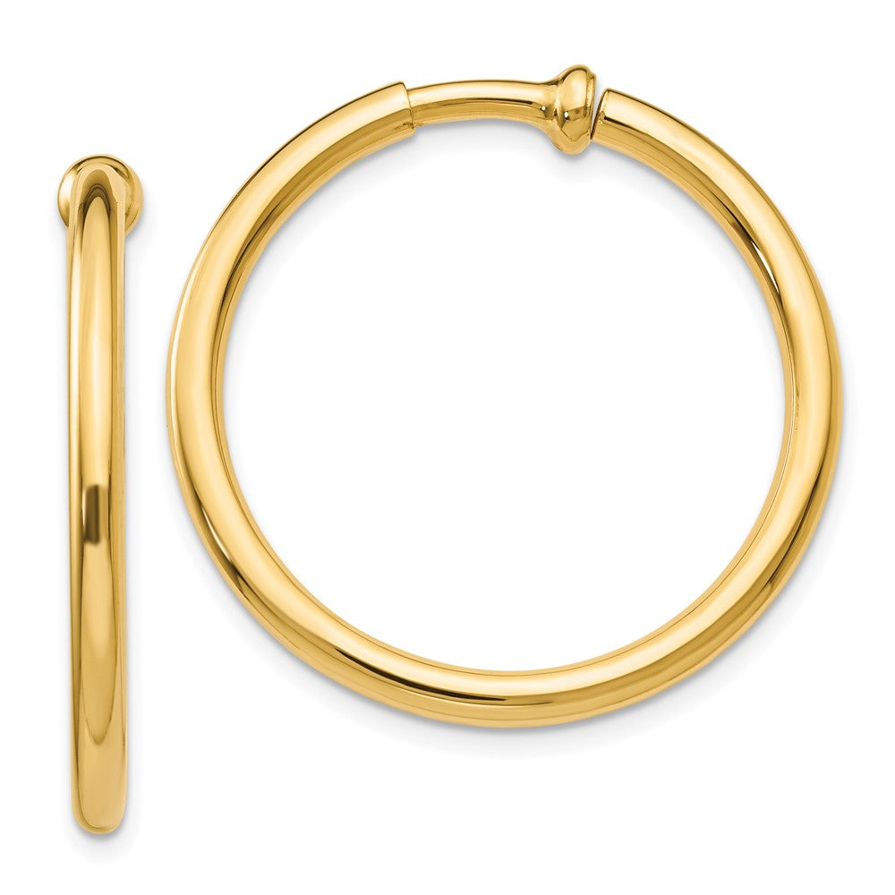 14k Yellow Gold 2.5 mm Non-Pierced Hoops Earrings (3.33 grams)