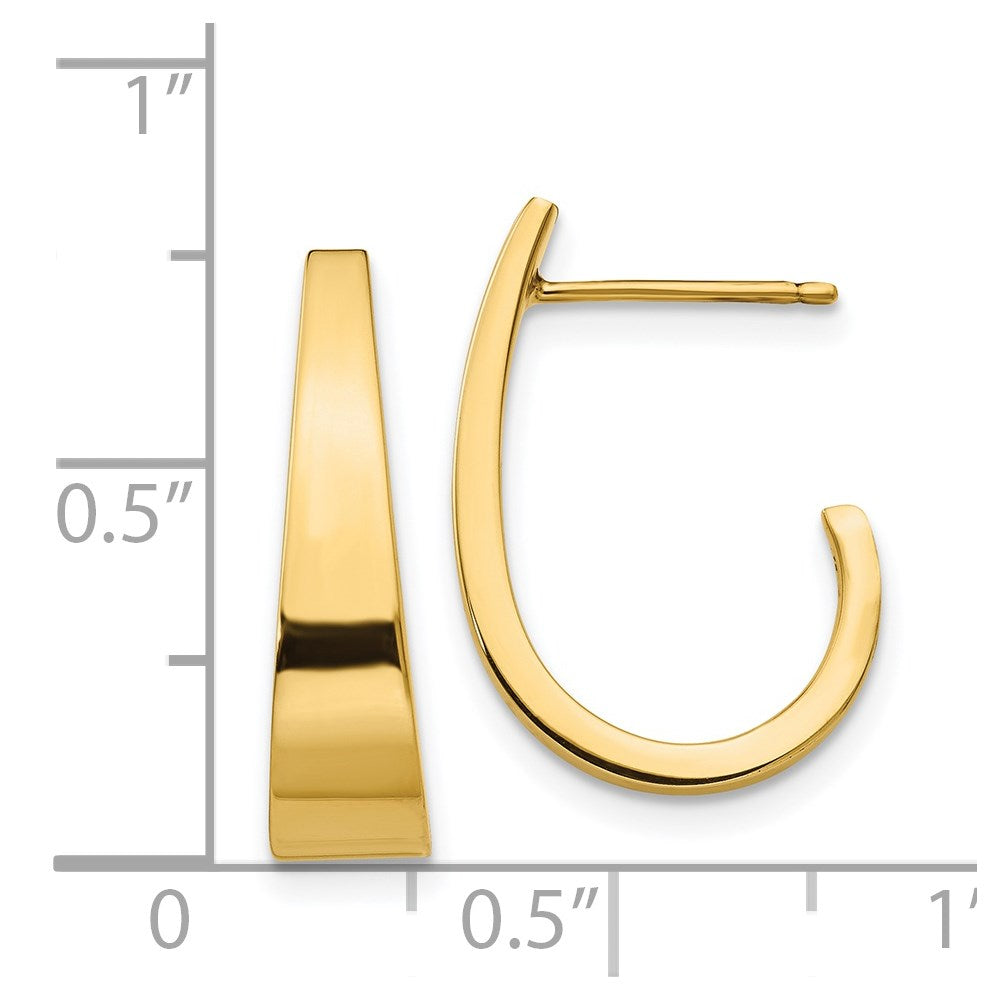 14k Yellow Gold 5 mm Medium Polished J Hoop Earrings (1.23 grams)