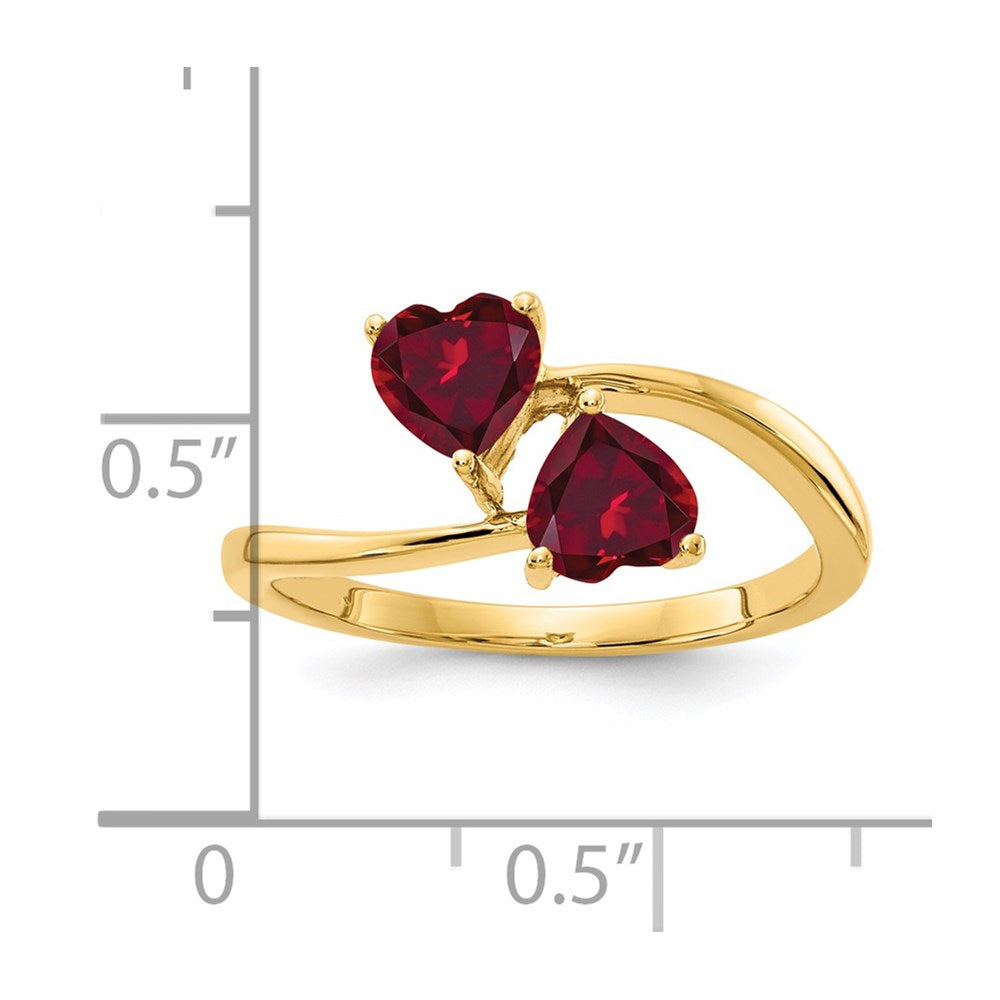 14k 5mm Heart Created Ruby ring (2.17 grams)