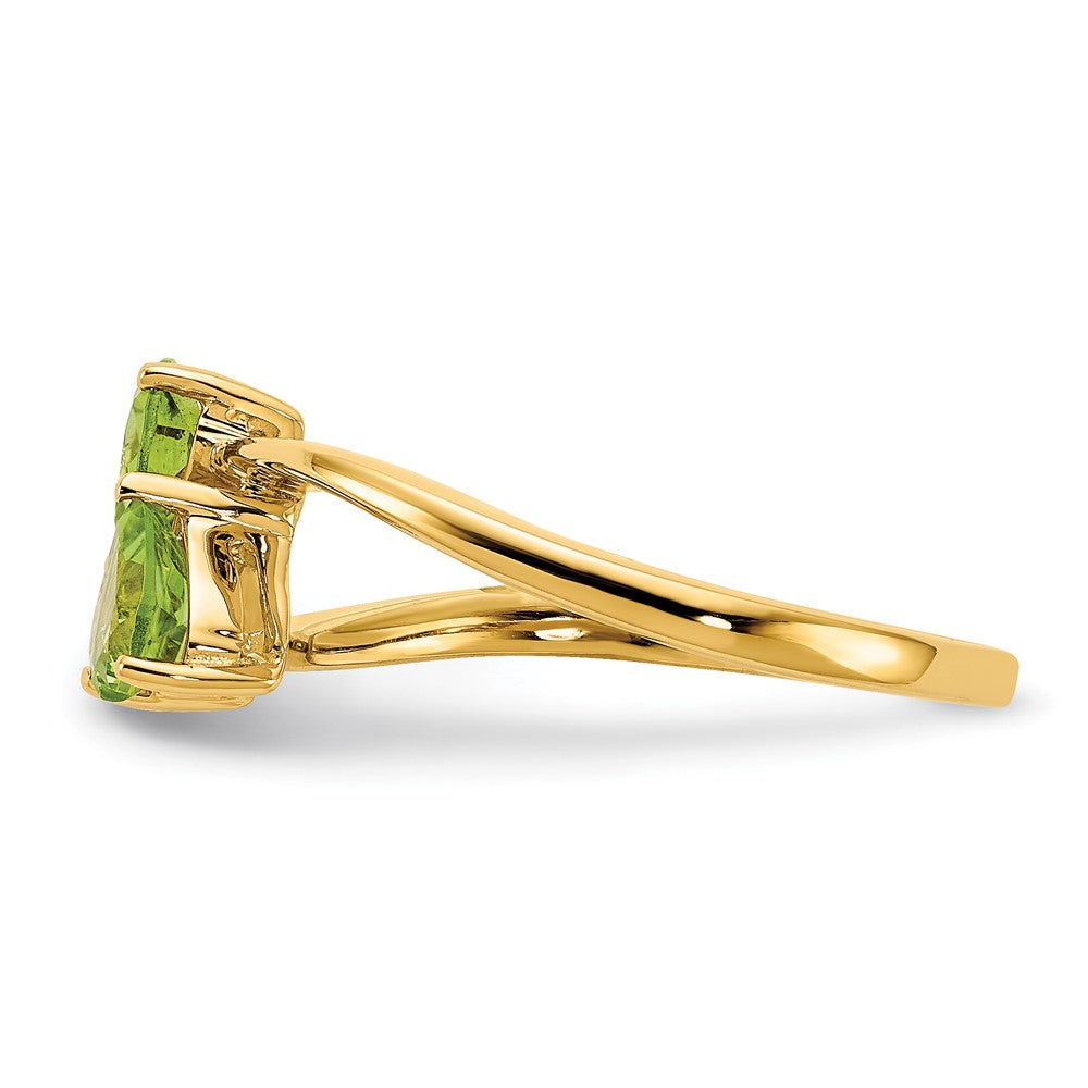 14k 5mm Heart Peridot ring (2.17 grams)