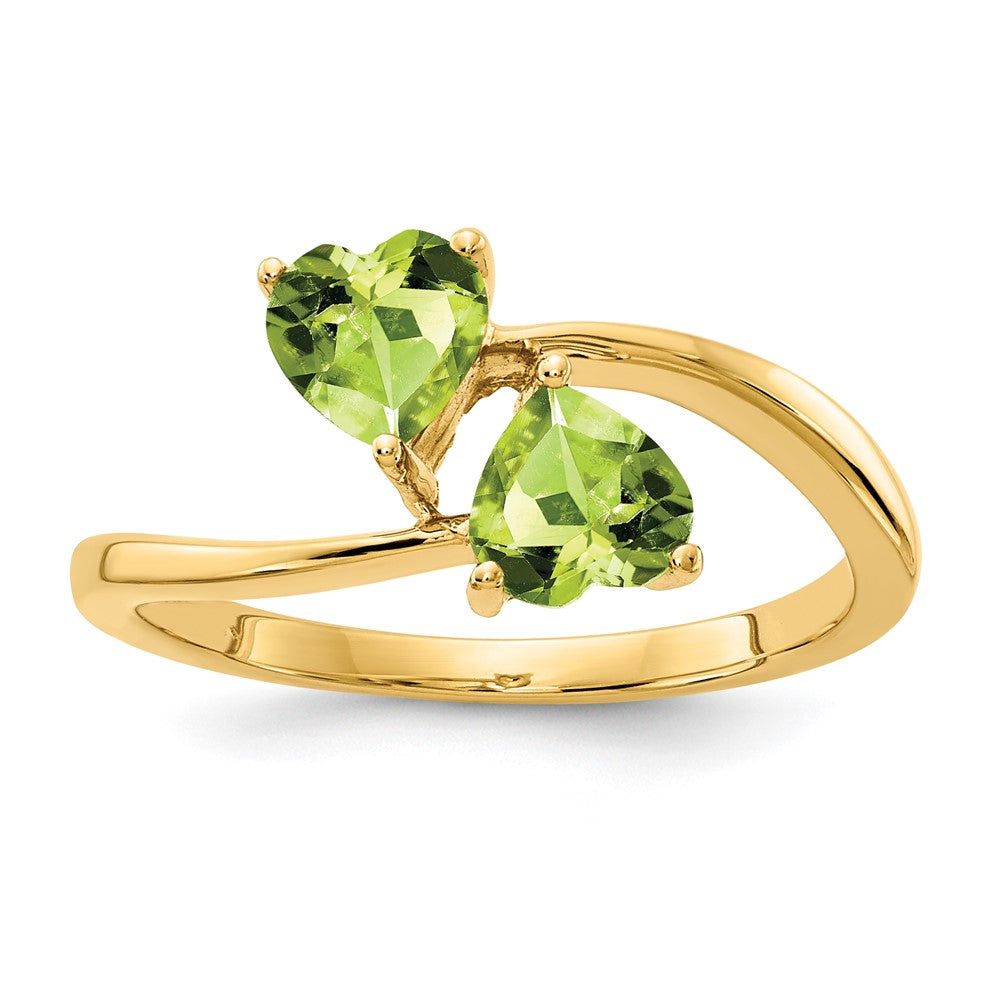 14k 5mm Heart Peridot ring (2.17 grams)