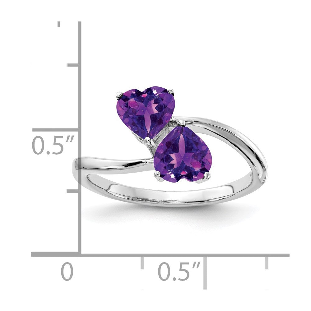 14k White Gold 5mm Heart Amethyst ring (2.27 grams)