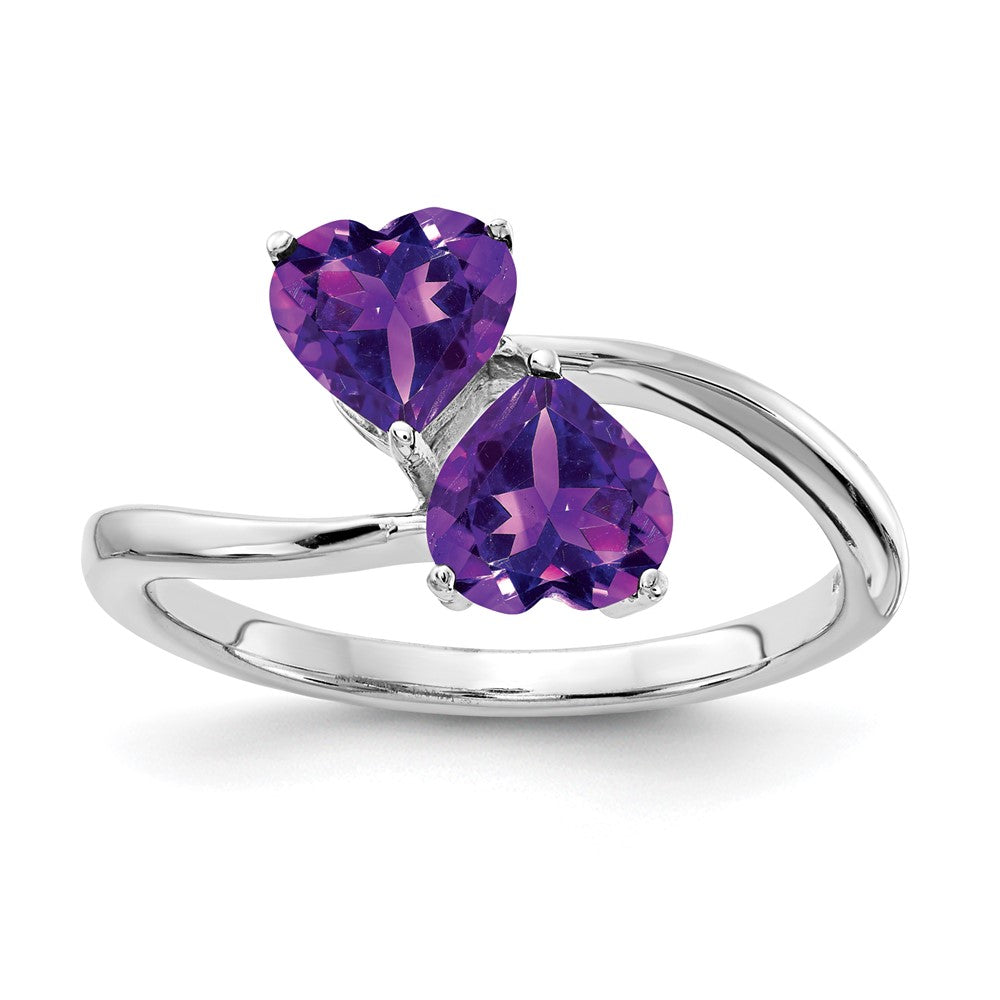 14k White Gold 5mm Heart Amethyst ring (2.27 grams)