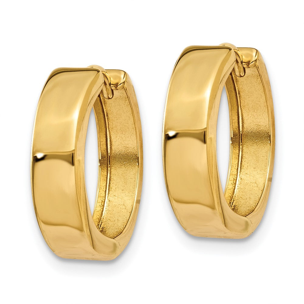 14k Yellow Gold 3.5 mm Round Hinged Hoop Earrings (3.22 grams)