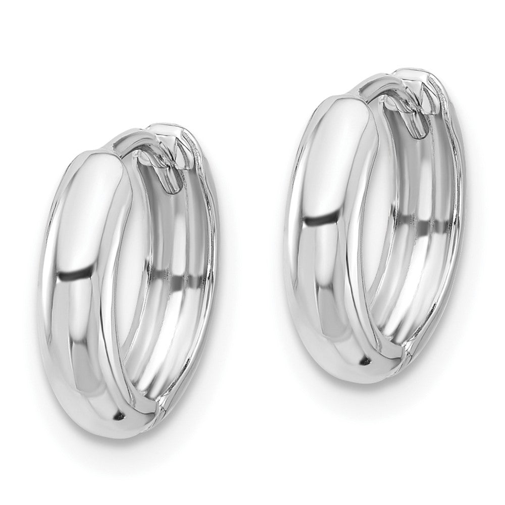 14k White Gold 5 mm Hinged Hoop Earrings (1.29 grams)