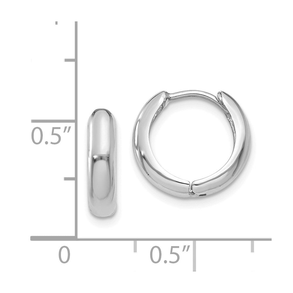 14k White Gold 5 mm Hinged Hoop Earrings (1.29 grams)