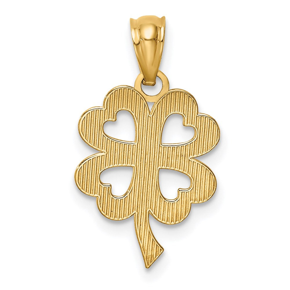14k Yellow Gold 10 mm Four Leaf Clover Pendant (0.65 grams)