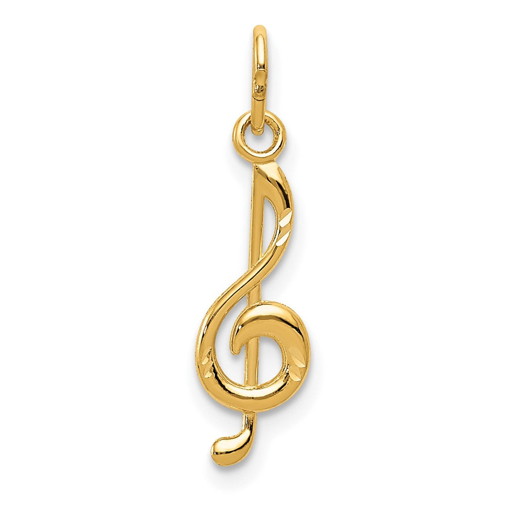 14k Yellow Gold 5 mm Treble Clef Pendant (0.27 grams)