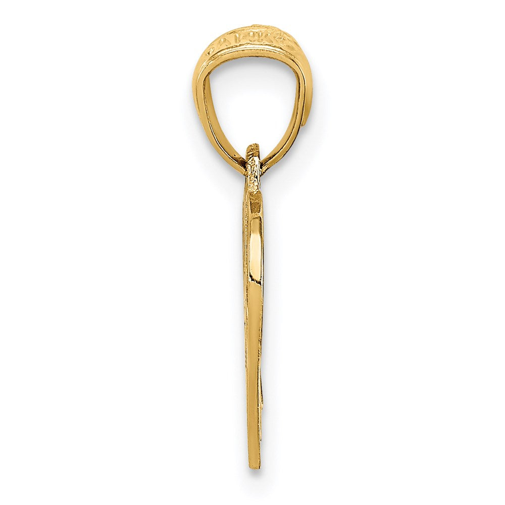 14k Yellow Gold 11 mm Basketball and Hoop Pendant (0.53 grams)