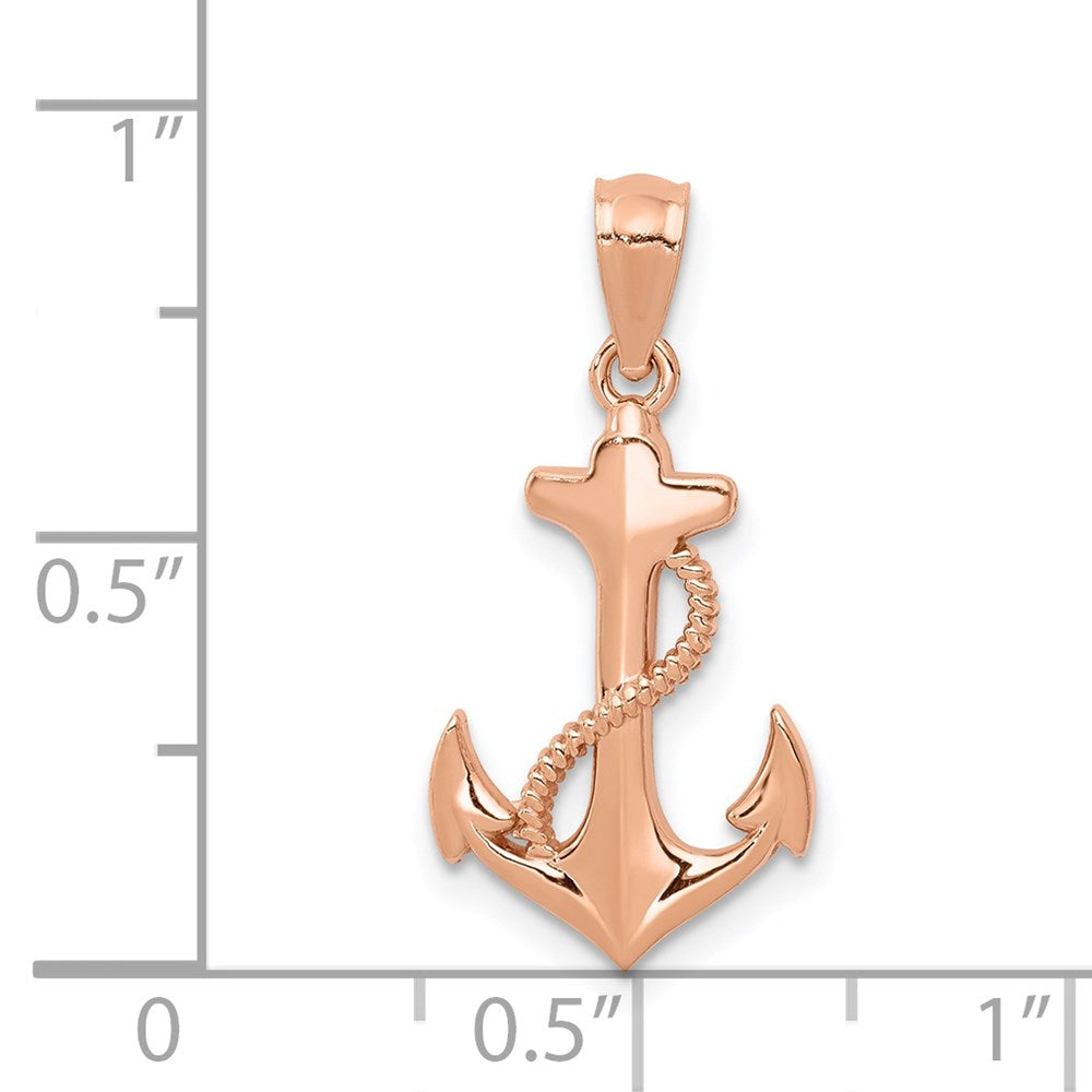 14k Rose Gold 13 mm Anchor Pendant (0.65 grams)