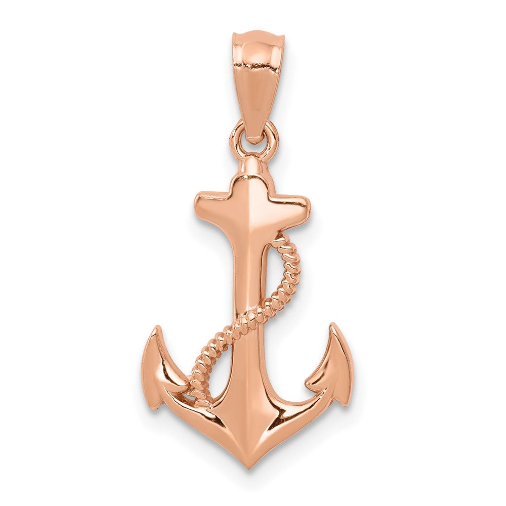 14k Rose Gold 13 mm Anchor Pendant (0.65 grams)