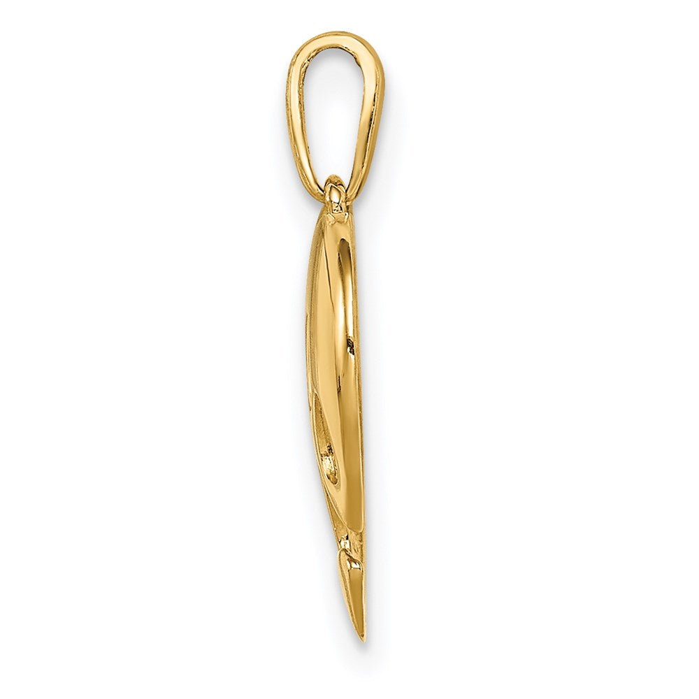 14K Polished Heart with Cut-out Paw Print Pendant (0.8 grams)