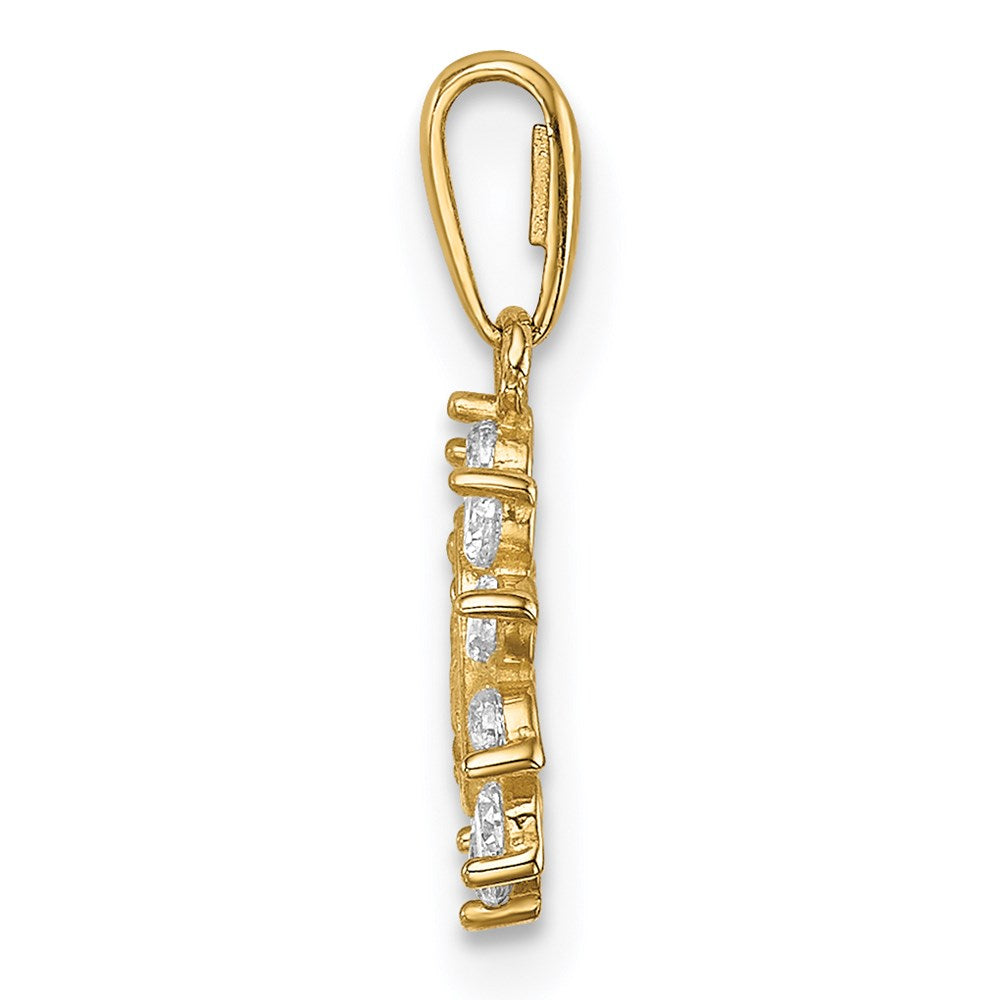 14k Yellow Gold 8 mm Our Lady of Guadalupe CZ Pendant (0.46 grams)