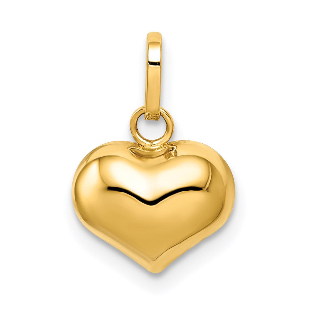 14k Polished Puffed Heart Charm (0.38 grams)