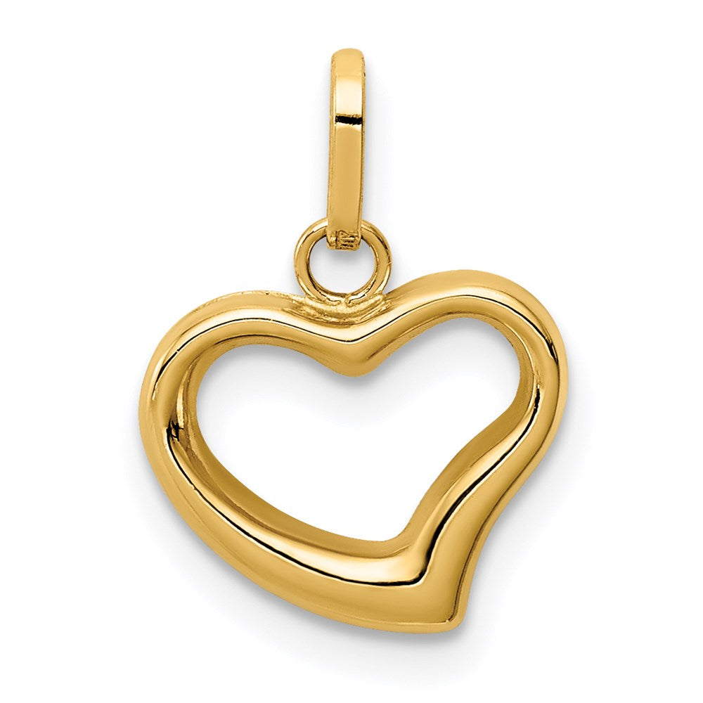 14k Polished Cut-out Puffed Heart Charm (0.35 grams)