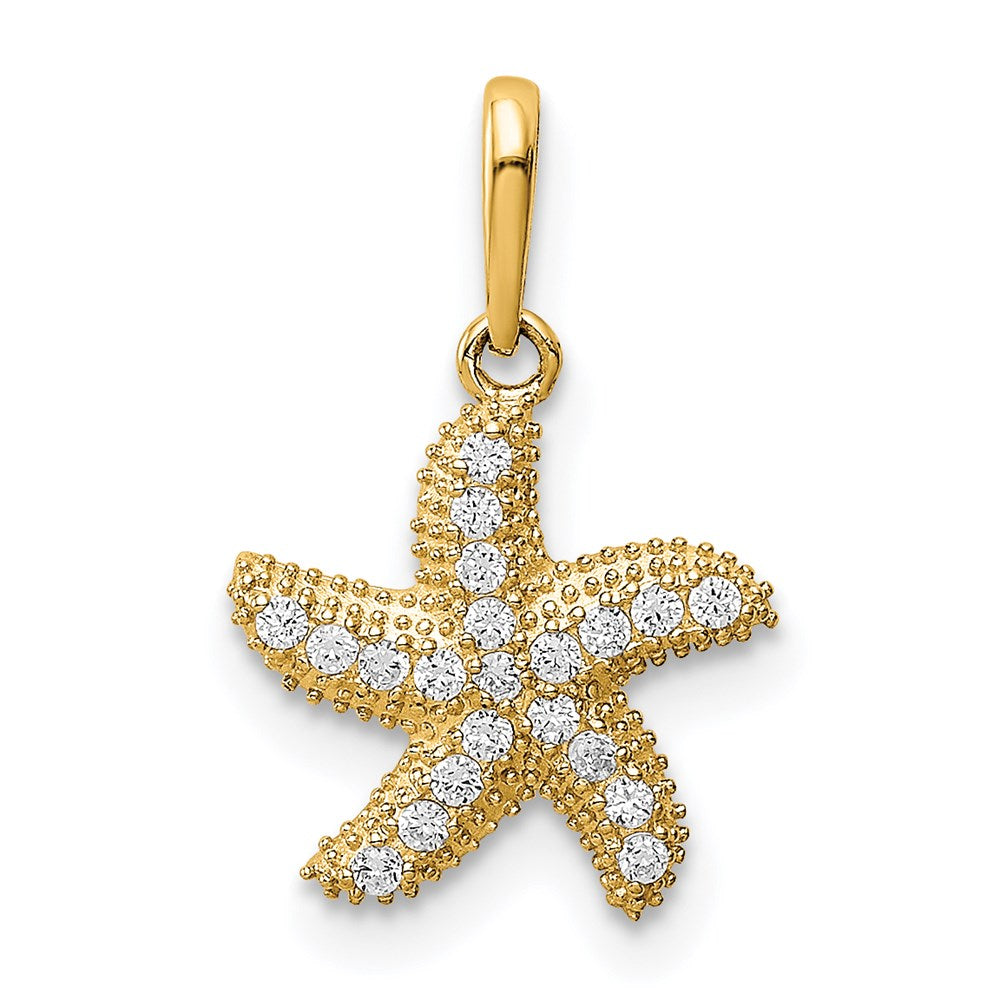 14K CZ Starfish Pendant (0.47 grams)