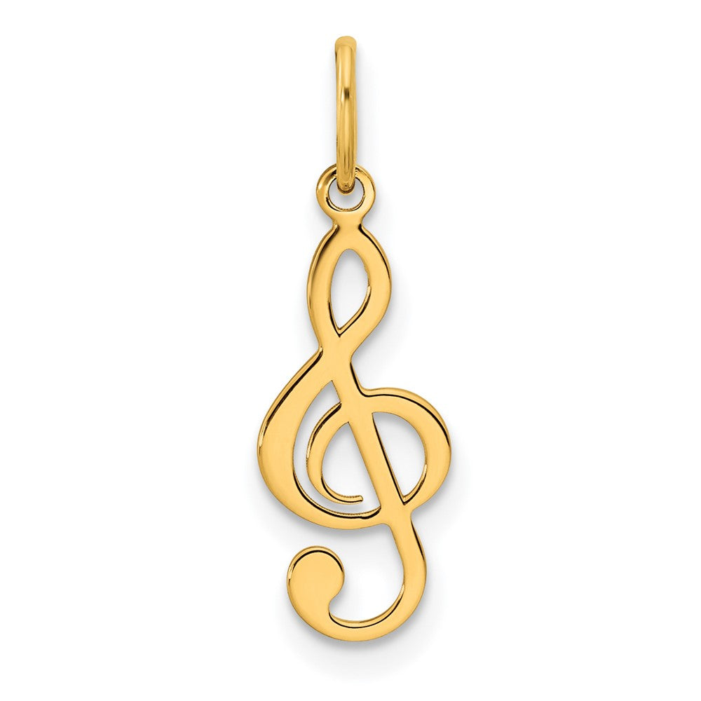 14k Yellow Gold 7 mm Polished Treble Clef Pendant (0.42 grams)