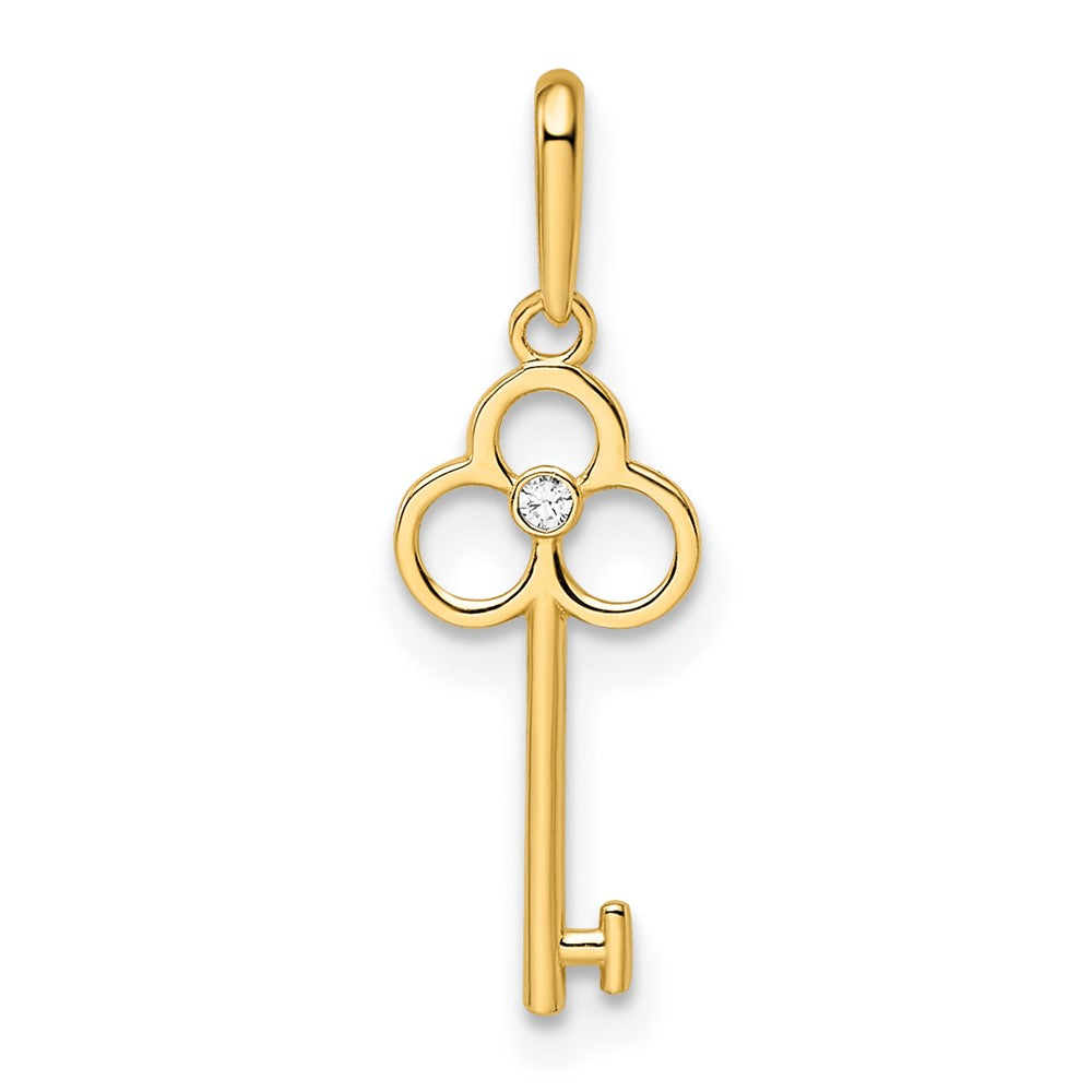 14k CZ Key Pendant (0.1 grams)
