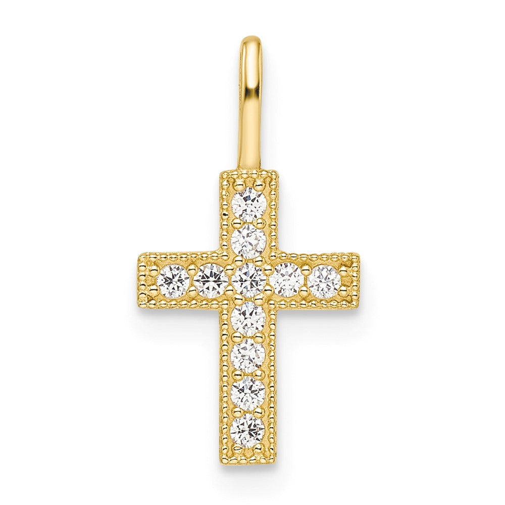 14k CZ Cross Pendant (0.5 grams)