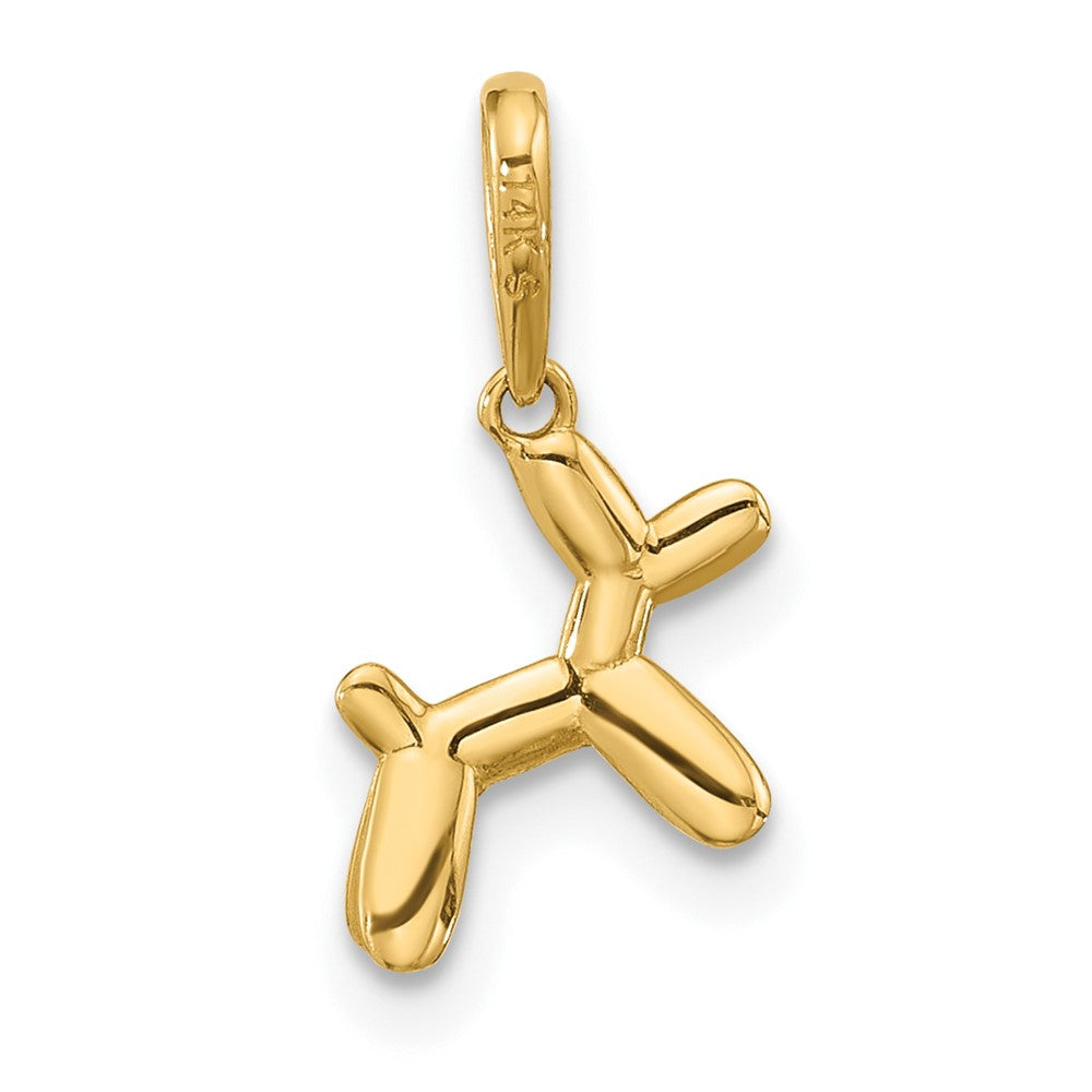 14k Yellow Gold 10.7 mm Polished 3D Balloon Puppy Pendant Charm (0.45 grams)