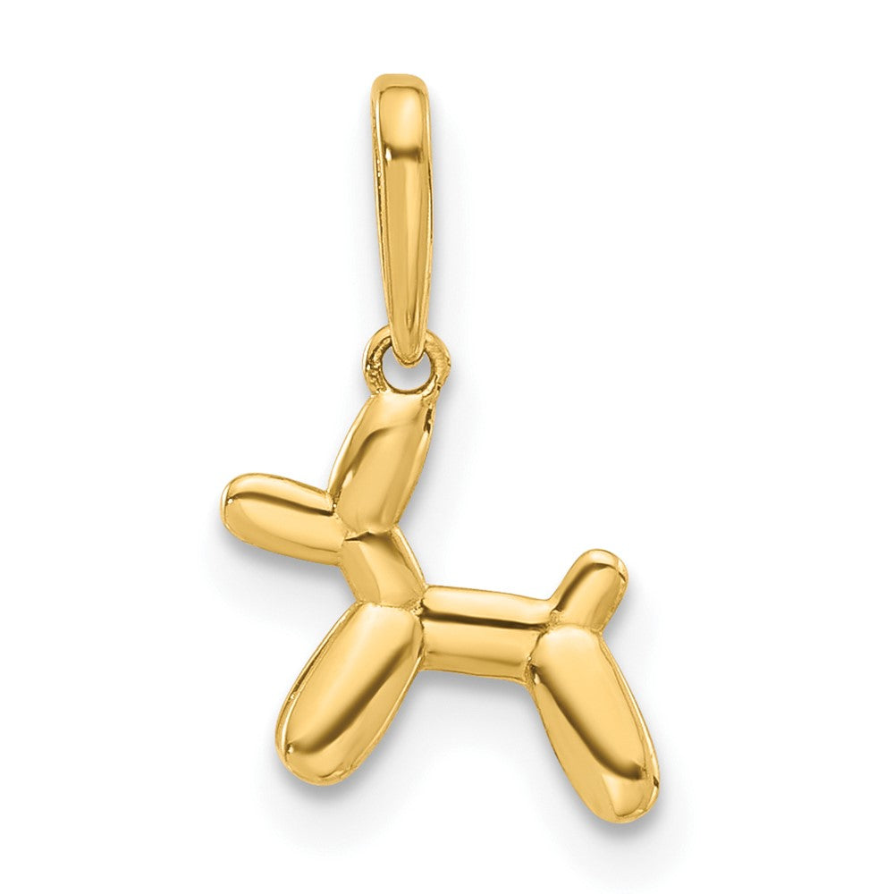 14k Yellow Gold 10.7 mm Polished 3D Balloon Puppy Pendant Charm (0.45 grams)