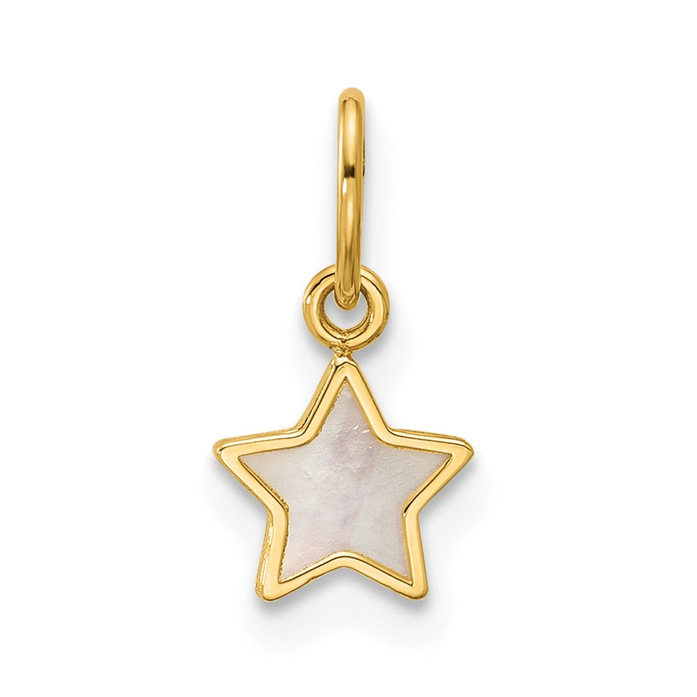 14K Polished Mother of Pearl Star Pendant (0.23 grams)
