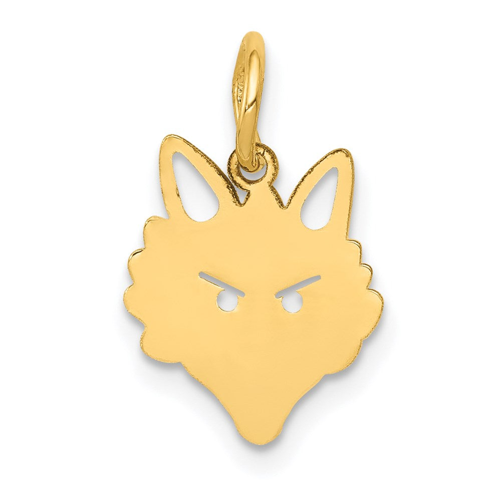 14k Yellow Gold 11 mm Fox Head Charm (0.42 grams)
