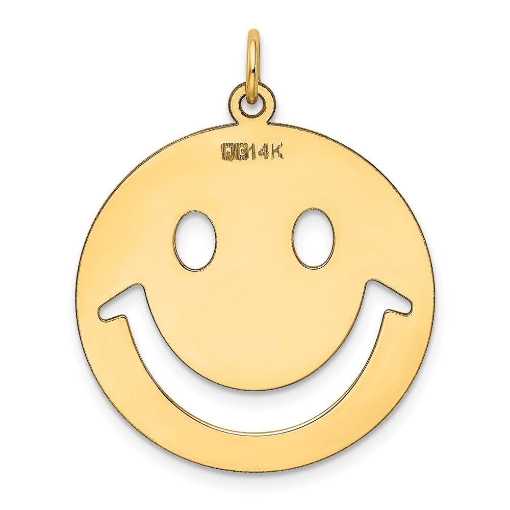 14k Yellow Gold 25 mm Smiley Face Charm (1.78 grams)