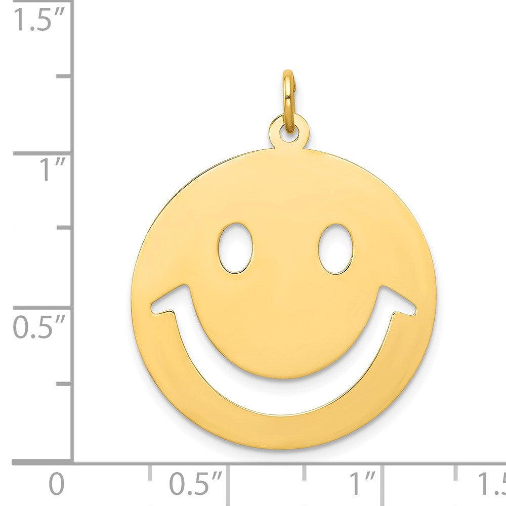 14k Yellow Gold 25 mm Smiley Face Charm (1.78 grams)