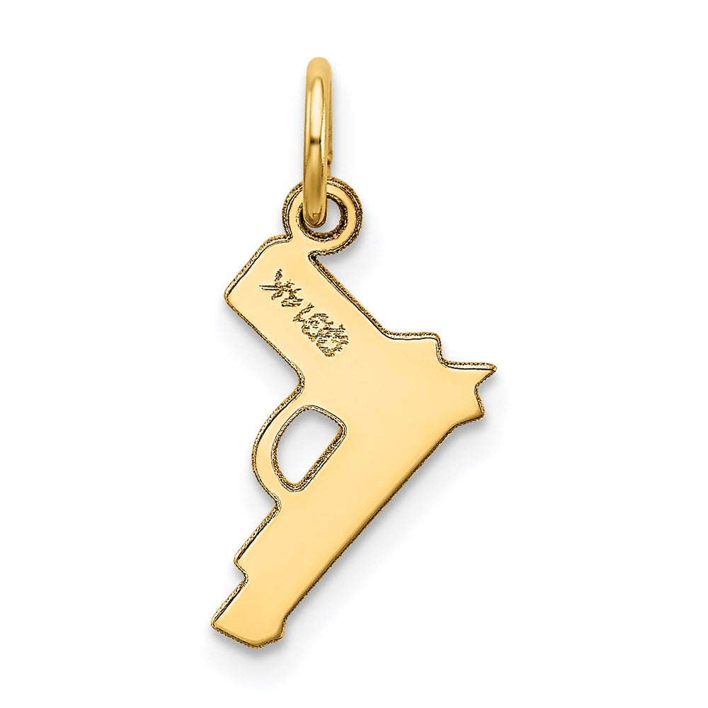 14k Yellow Gold 9 mm Pistol Charm (0.32 grams)