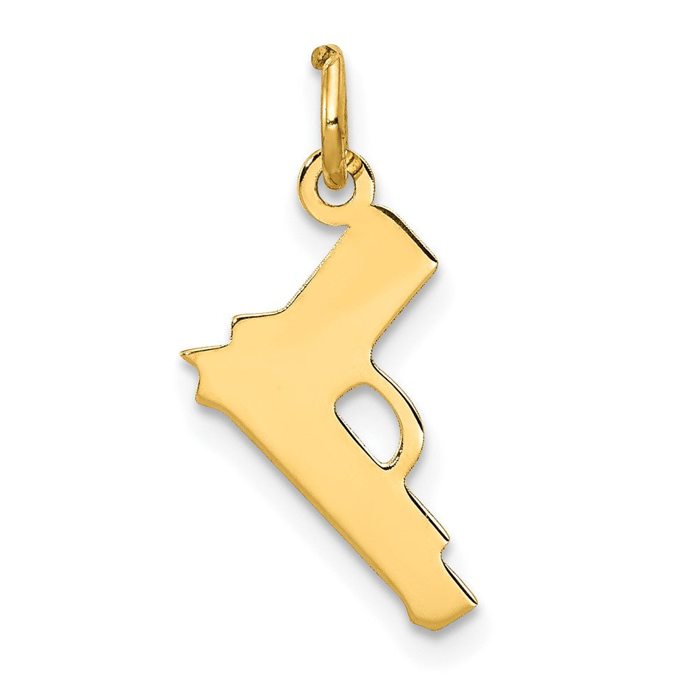 14k Yellow Gold 9 mm Pistol Charm (0.32 grams)