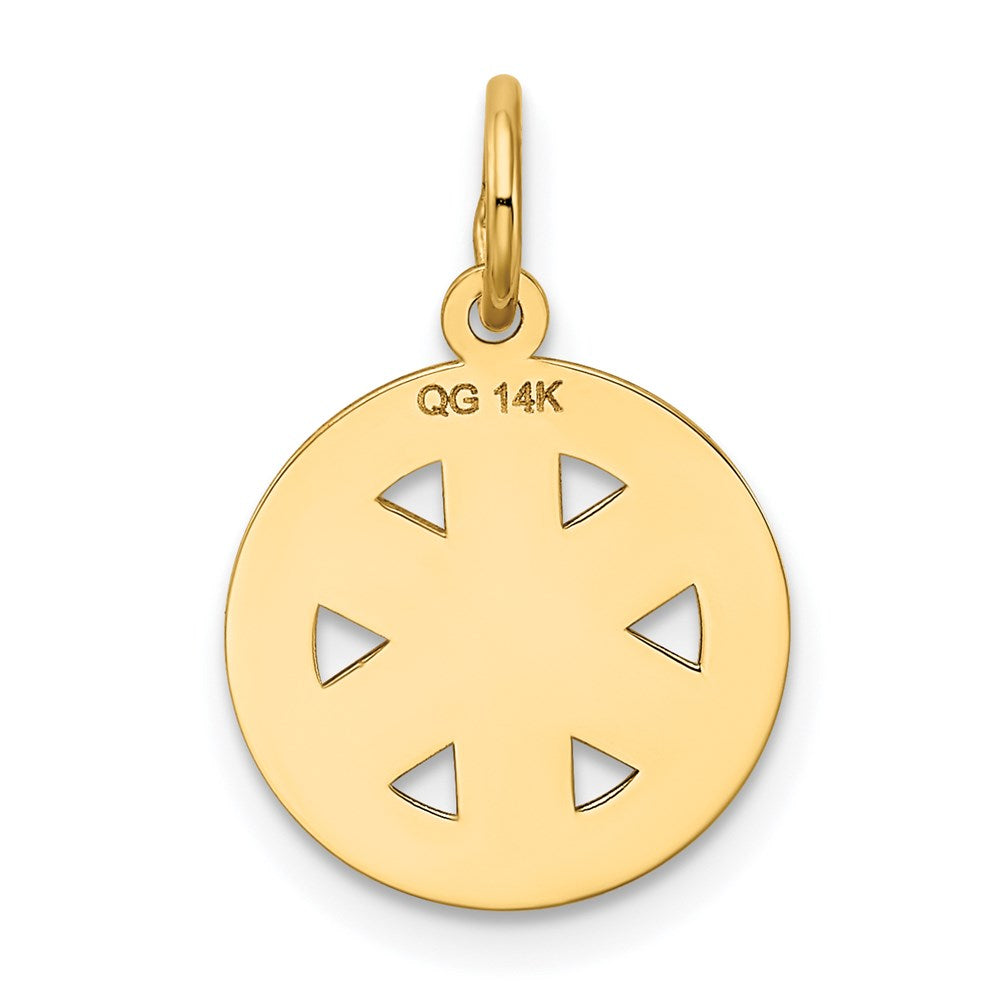 14k Yellow Gold 12.5 mm Small EMT Medical Charm (0.57 grams)