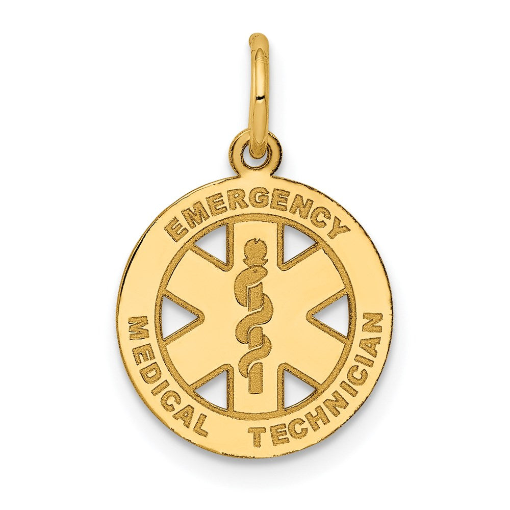 14k Yellow Gold 12.5 mm Small EMT Medical Charm (0.57 grams)