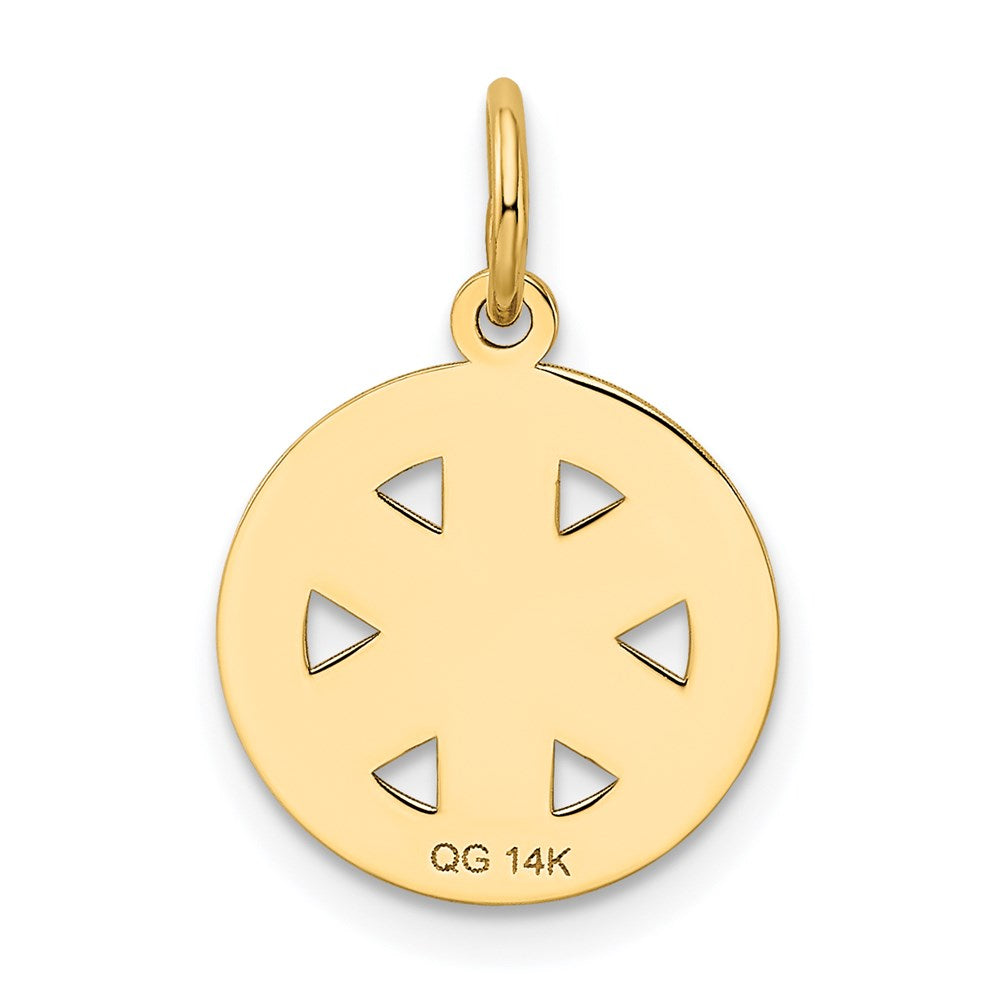 14k Yellow Gold 13 mm Small PARAMEDIC Medical Charm (0.58 grams)