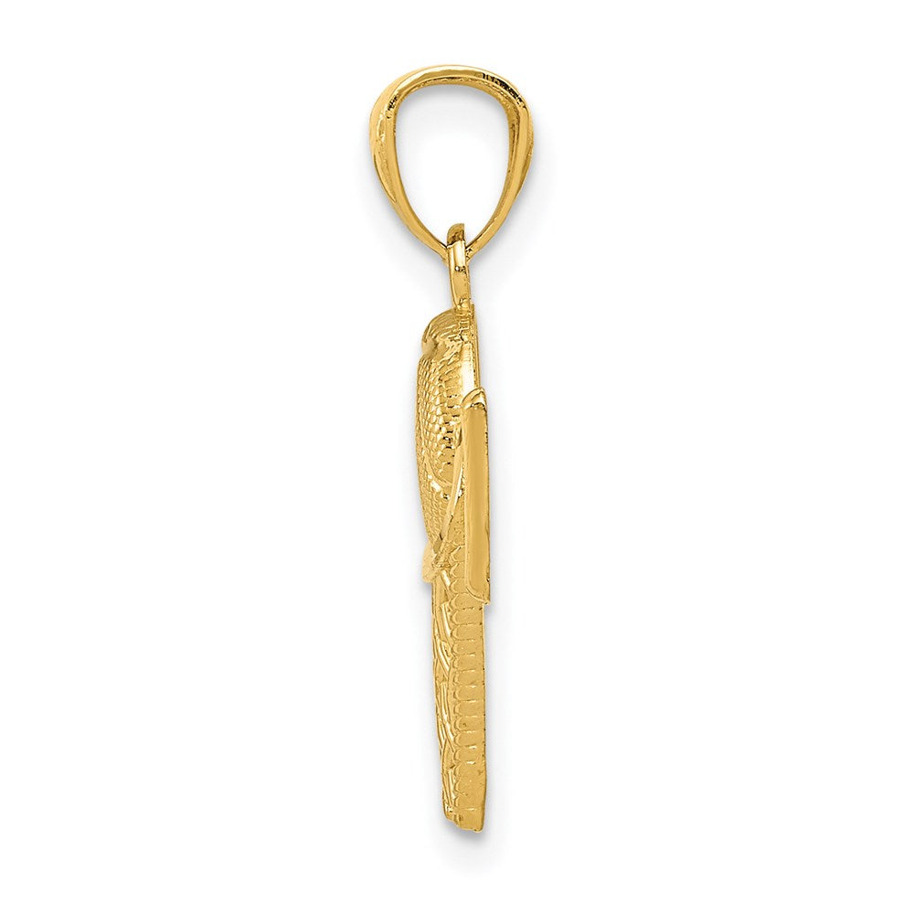 14k Yellow Gold 13 mm Basketball in the Net Pendant (0.67 grams)