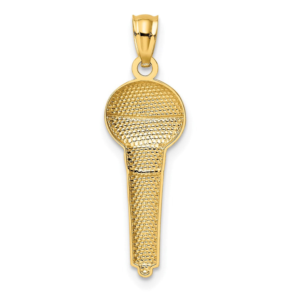 14k Yellow & Rhodium 9 mm Microphone Pendant (0.56 grams)
