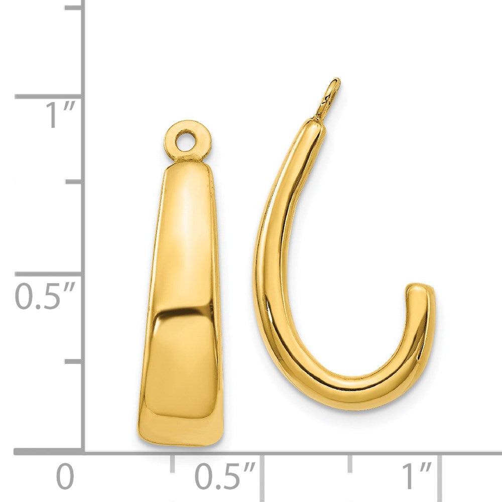 14k Yellow Gold 6 mm J Hoop Earring Jackets (1.57 grams)