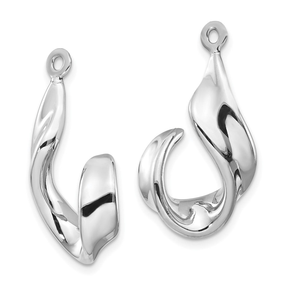 14k White Gold 14 mm Twisted J Earring Jackets (1.57 grams)