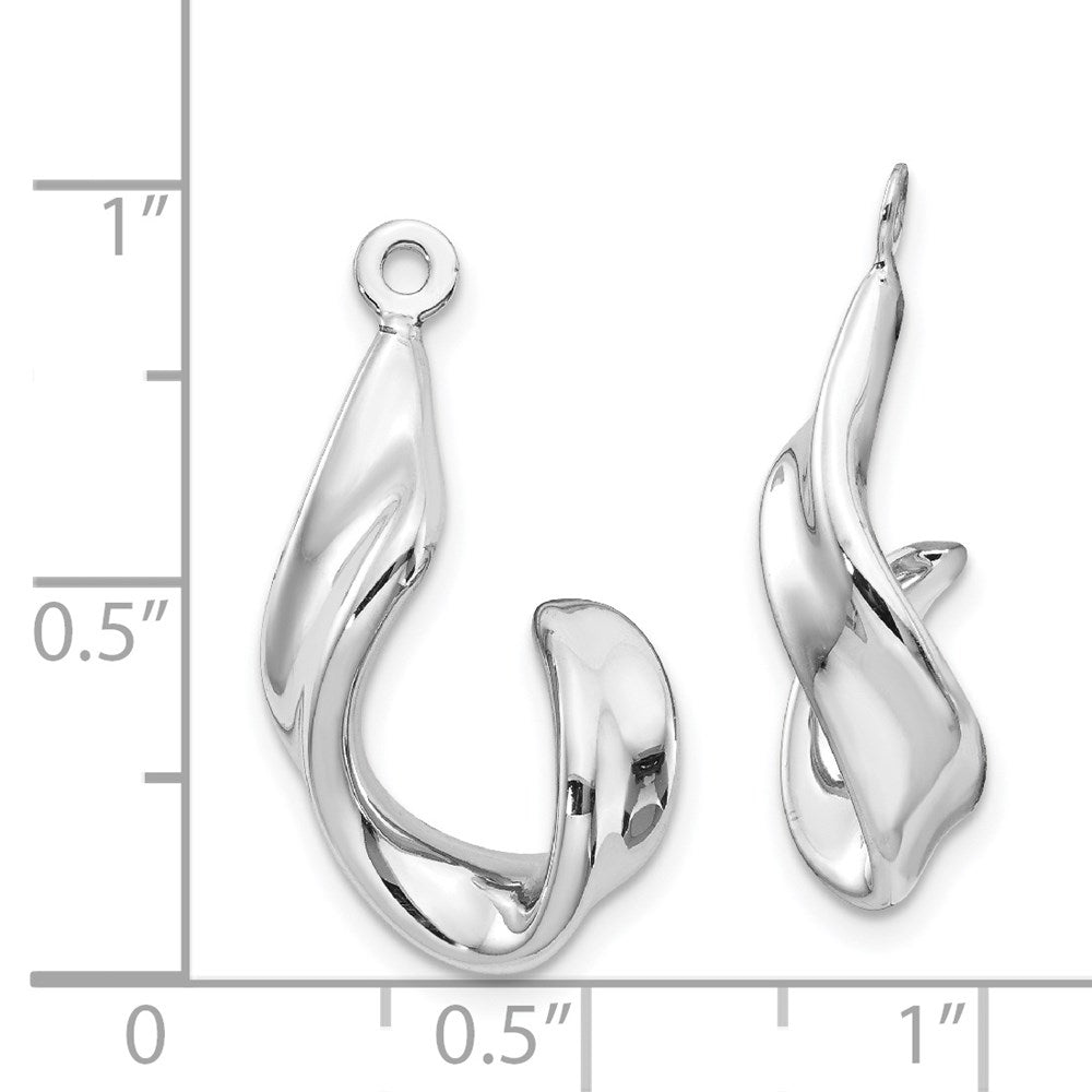 14k White Gold 14 mm Twisted J Earring Jackets (1.57 grams)