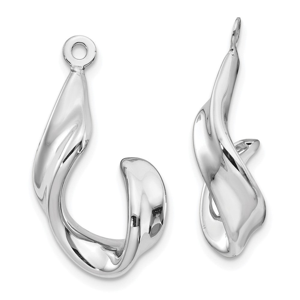 14k White Gold 14 mm Twisted J Earring Jackets (1.57 grams)
