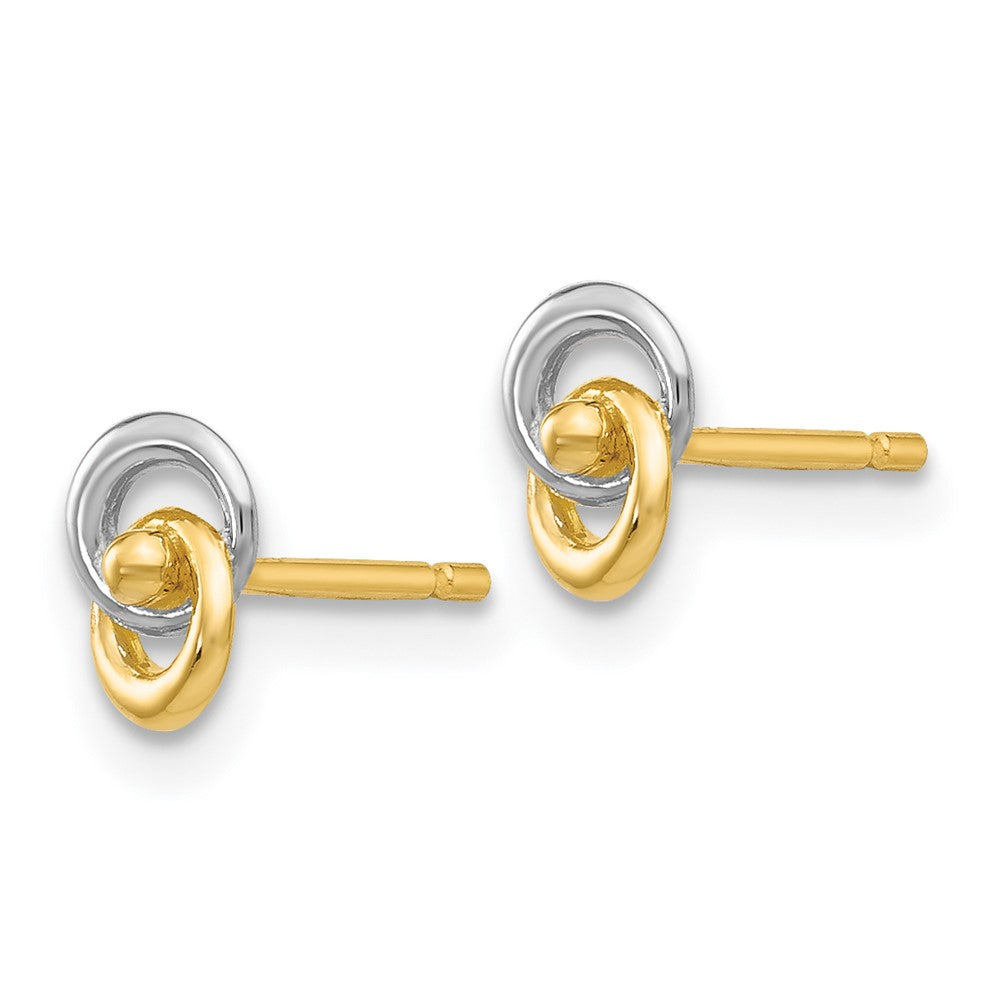 14k Yellow & Rhodium 6 mm Love Knot Ear (0.38 grams)