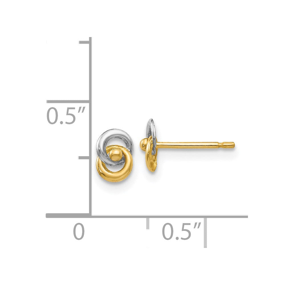 14k Yellow & Rhodium 6 mm Love Knot Ear (0.38 grams)