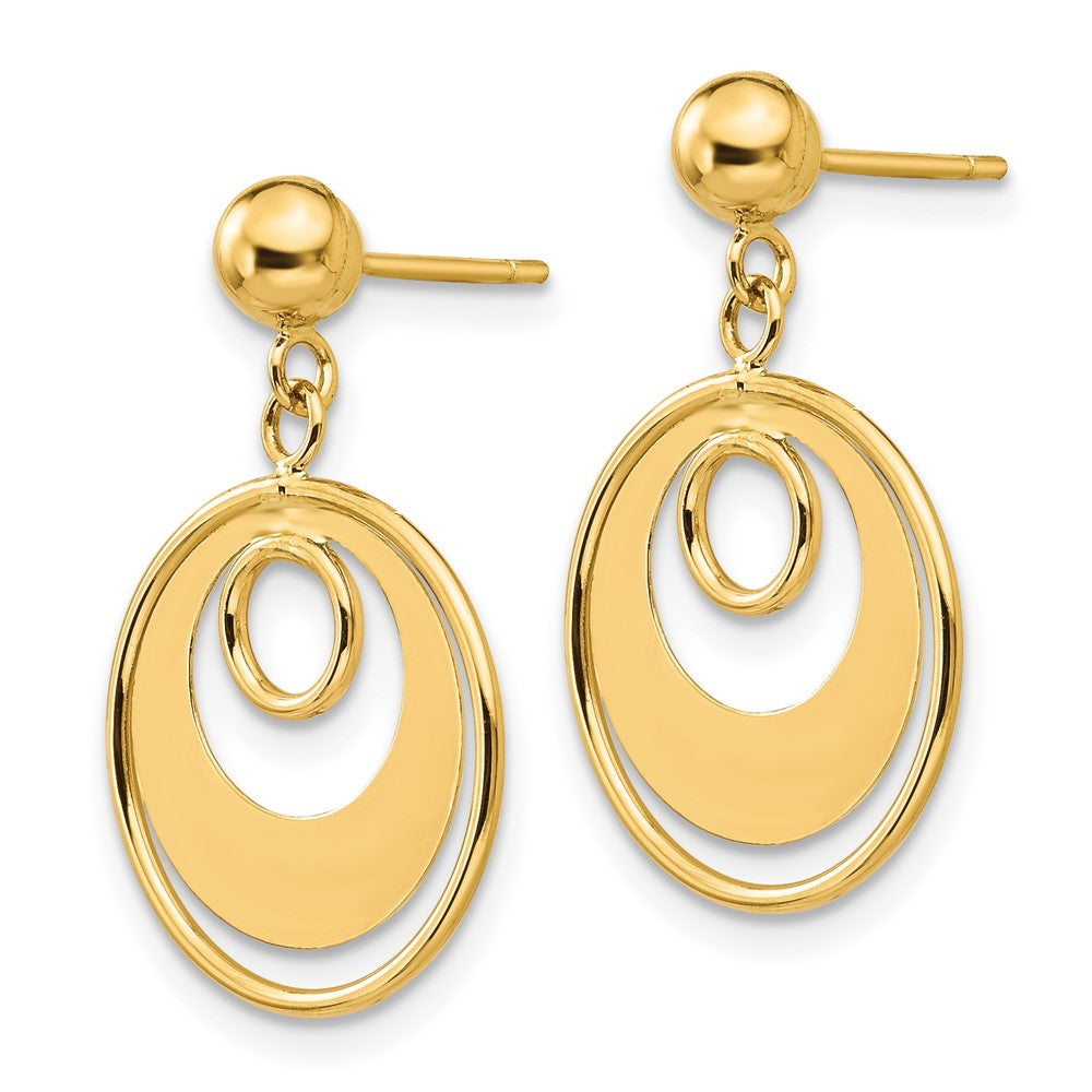 14k Yellow Gold 12 mm Circle Post Earrings (0.86 grams)