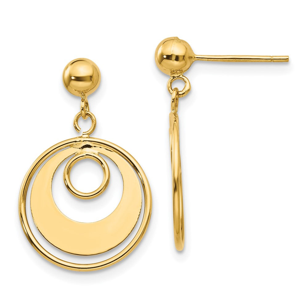 14k Yellow Gold 12 mm Circle Post Earrings (0.86 grams)