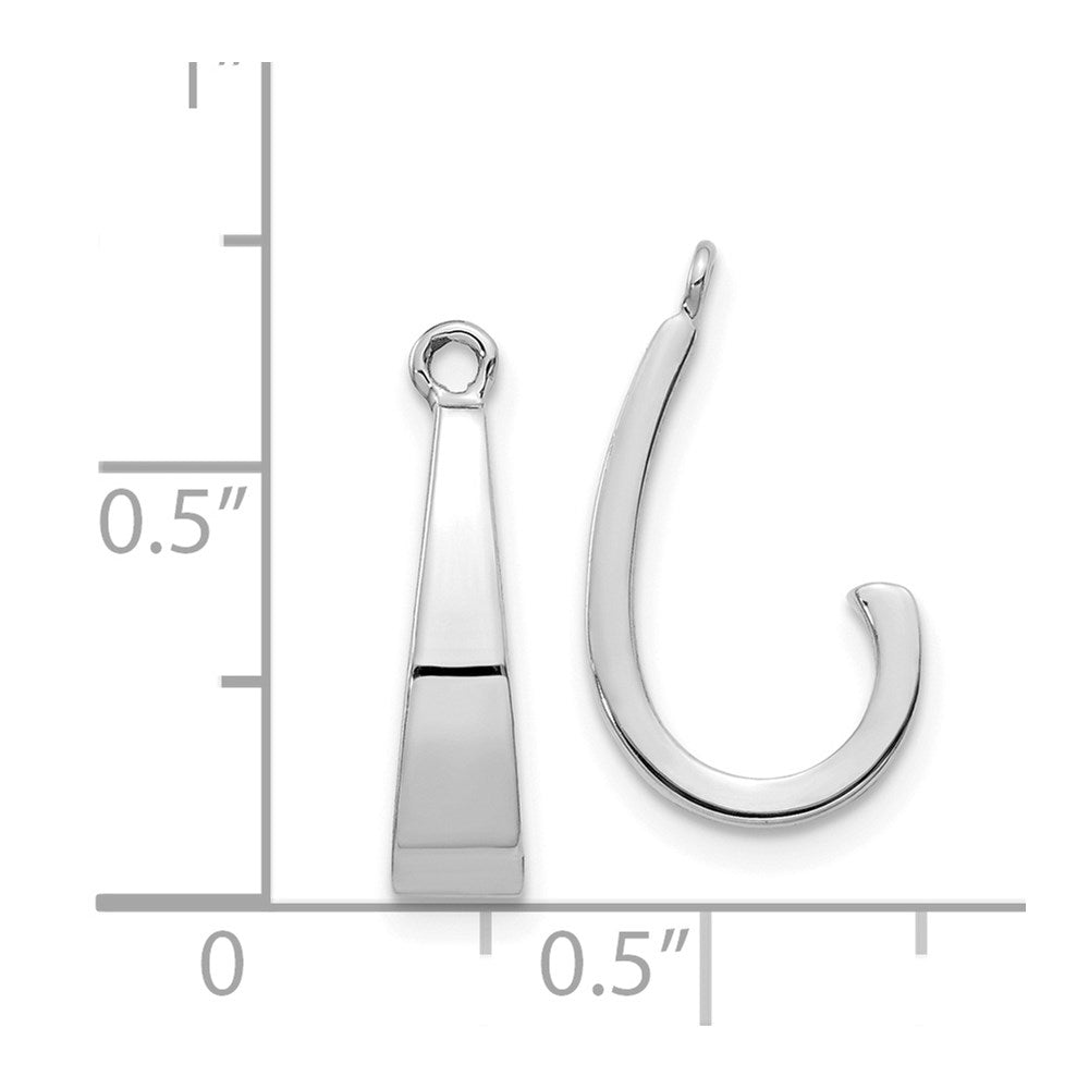 14k White Gold 4 mm J Hoop Earrings Jackets (1.01 grams)